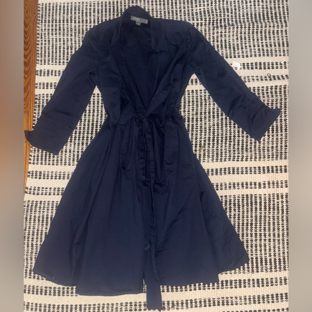 Blue collared long sleeve Donnaricco dress (Size 4)